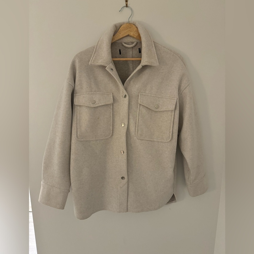 Zara cream ivory shirt jacket